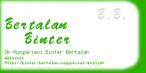 bertalan binter business card